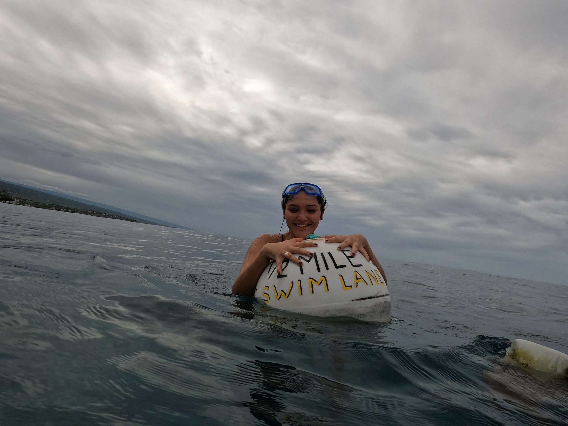 On the Ironman Swim course in the Pacific Ocean, in Kailua Bay, Big Island Hawaii.