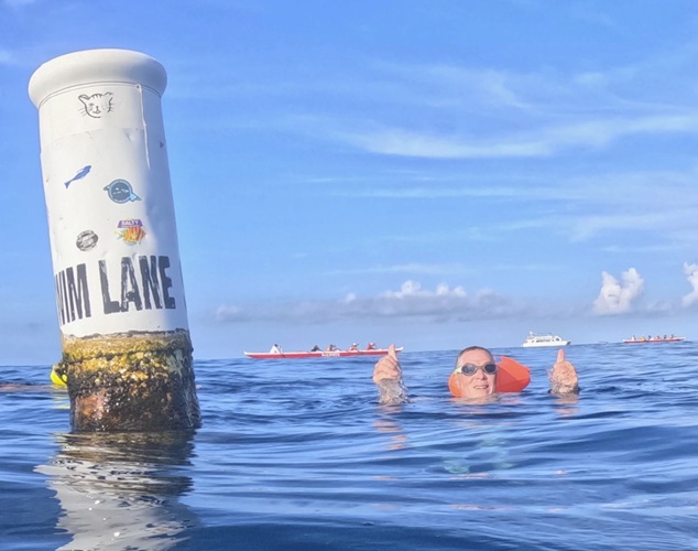Mark at one mile swim buoy